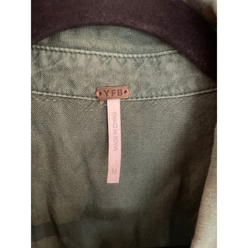 YFB Young Broke Fabulous Hudson Linen Blend Marine Green Utility style M - Picture 5 of 7